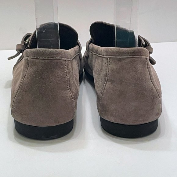 AGL Attilio Giusti Leombruni Gray Suede Butckle Strap Loafers Size: 38 - Picture 9 of 10